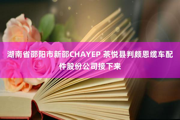 湖南省邵阳市新邵CHAYEP 茶悦县判颇恩缆车配件股份公司接下来